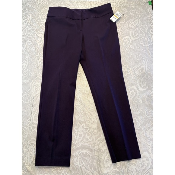 Alfani Pants - NWT ALFANI  Womens Modern Straight Leg Comfort Waist 14P/W34/L27 Eggplant Dark
